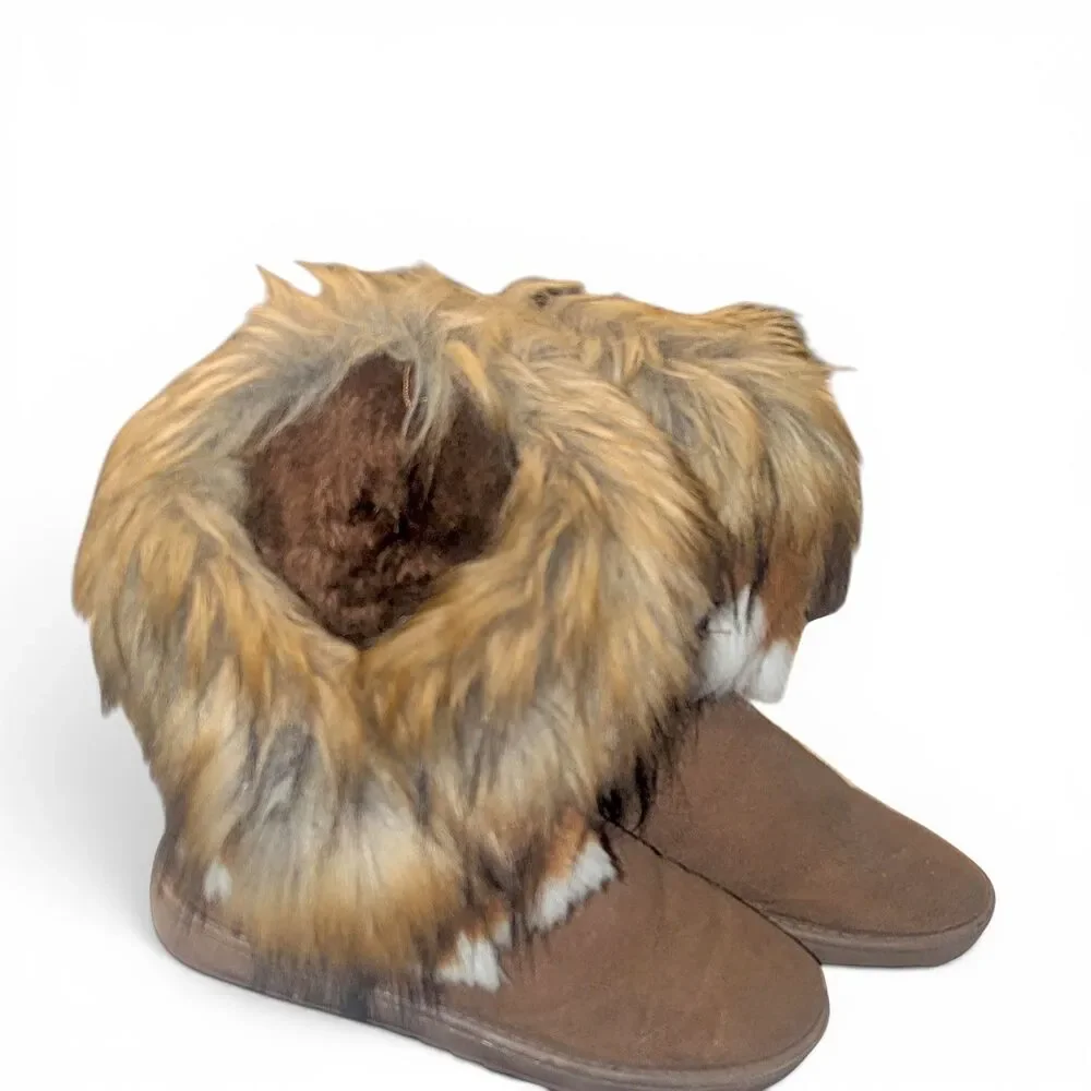 Women's Faux Fir Winter Boots - Sz 9